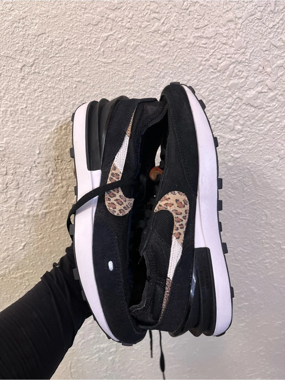 Nike Waffle One – Black / Leopard 🖤🐆